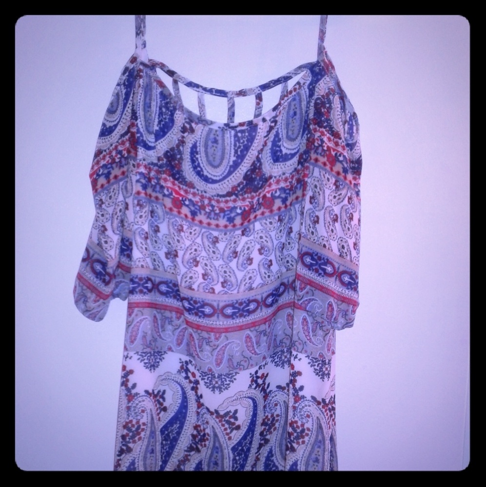 Soul mates Cold shoulder Paisley Slip Dress
